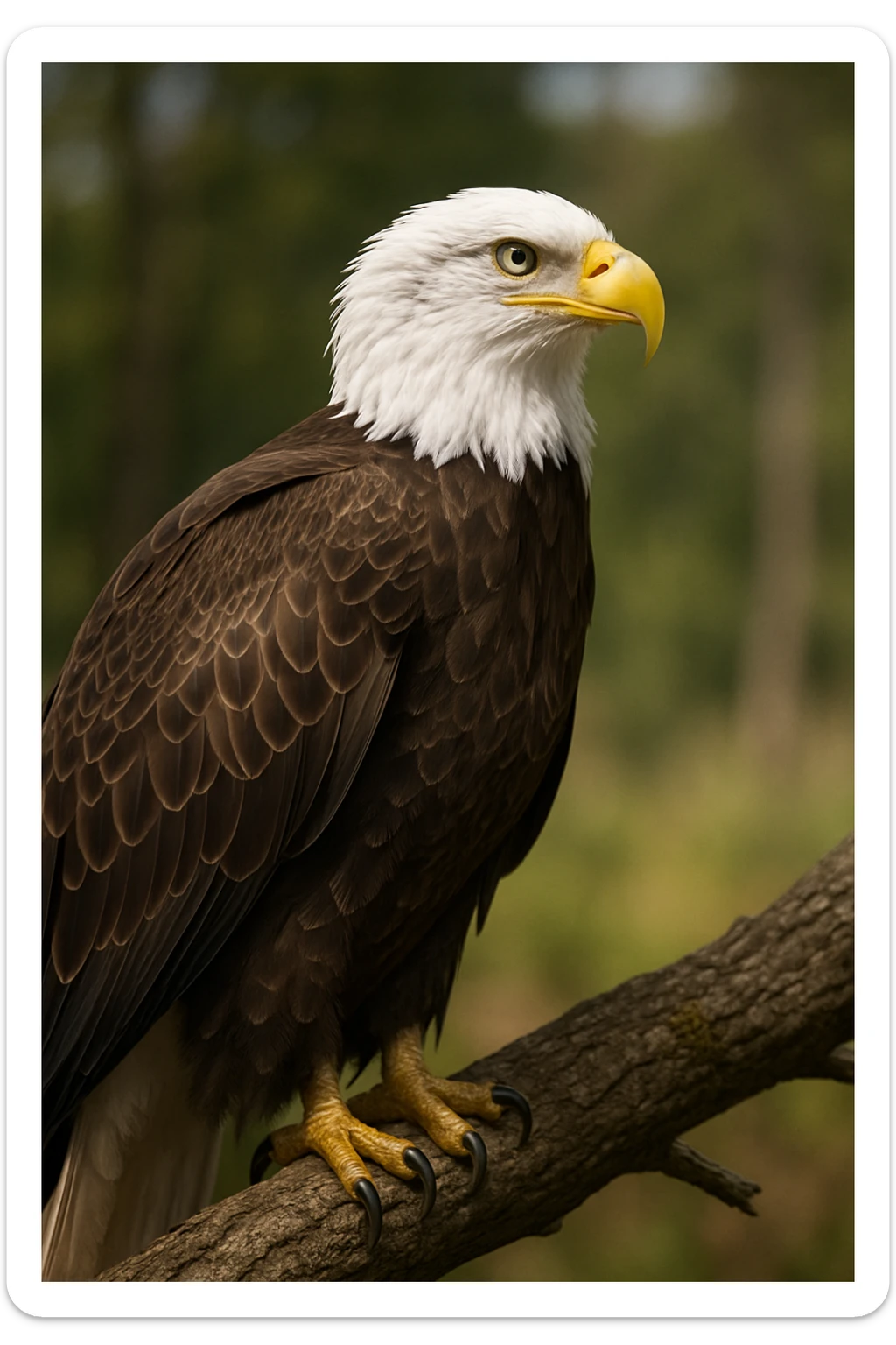 Bald eagle, symbol of the USA, majestic, realistic, detailed feathers sticker