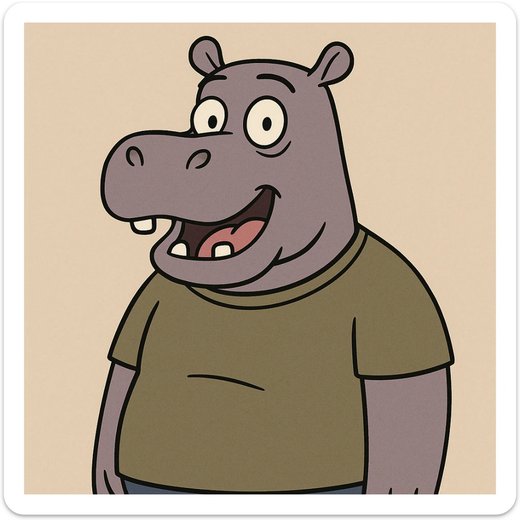 Hippo sticker