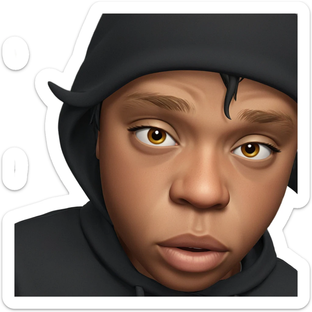 intense gaze of a boy sticker