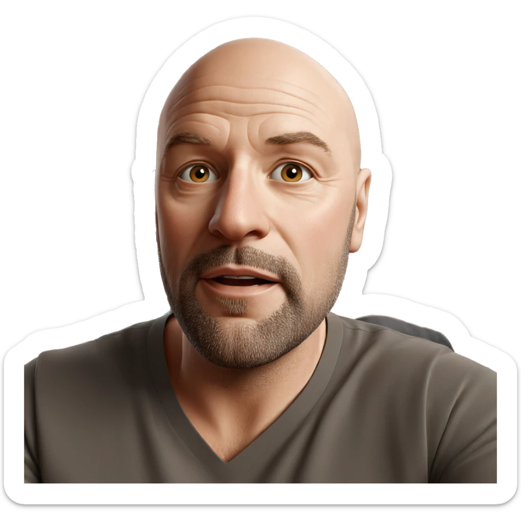 bald man with beard portrait sticker