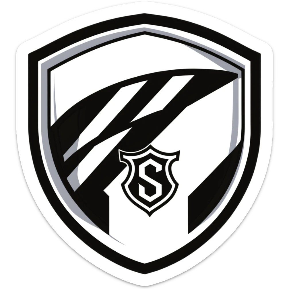 Football club SCO Angers logo, black and white striped shield, soccer emblem from France sticker