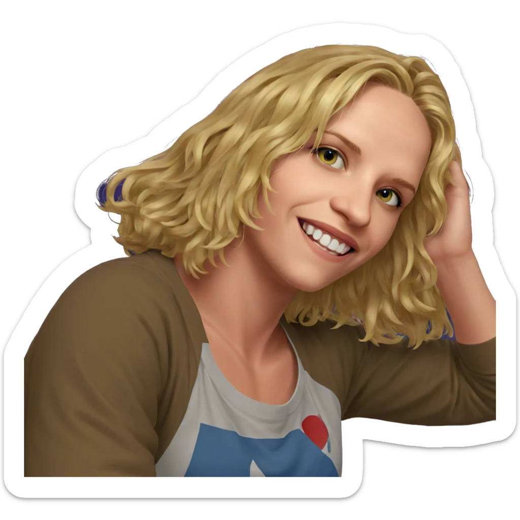 smiling blonde boy portrait sticker