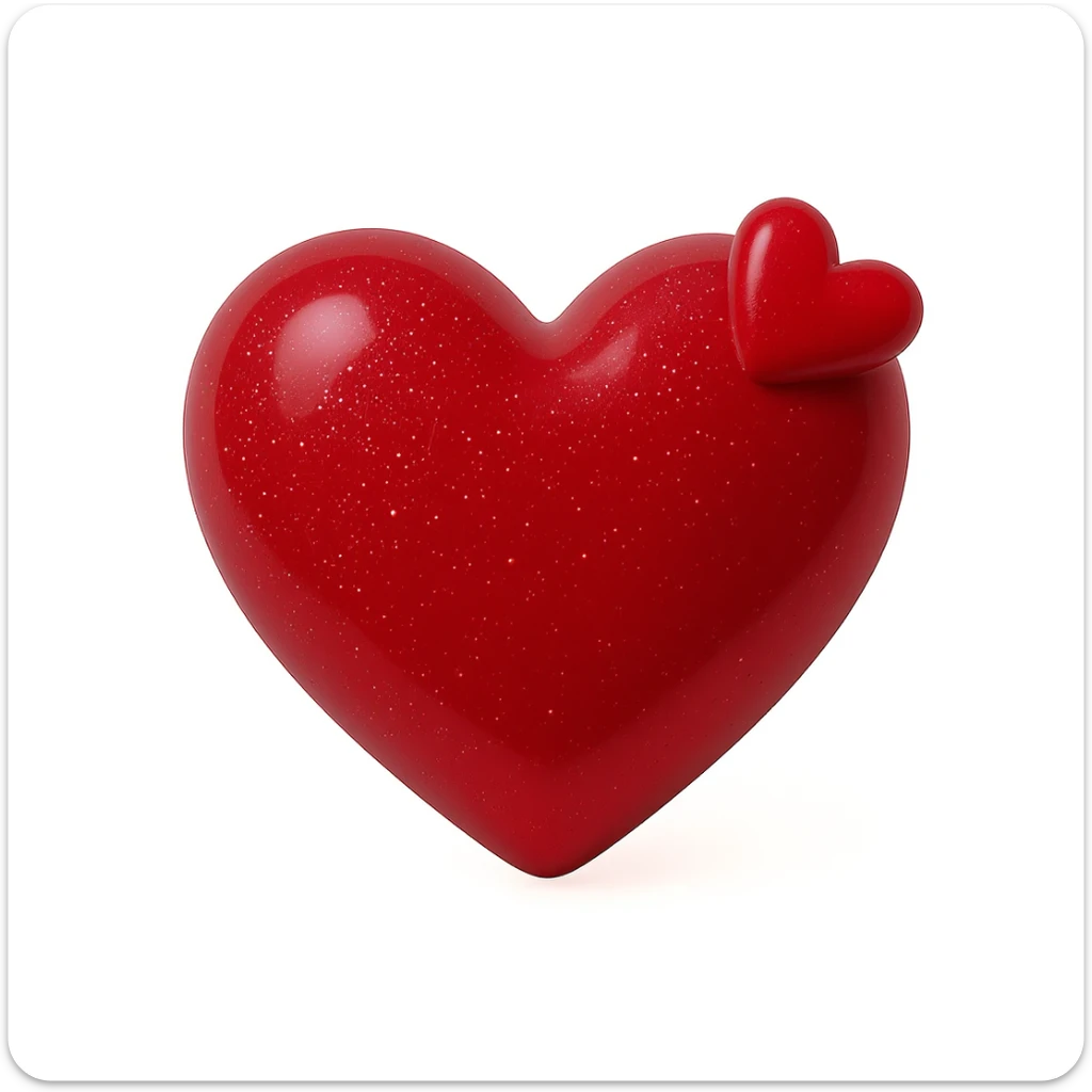 new object, cute and shiny, with a heart accent, no background sticker