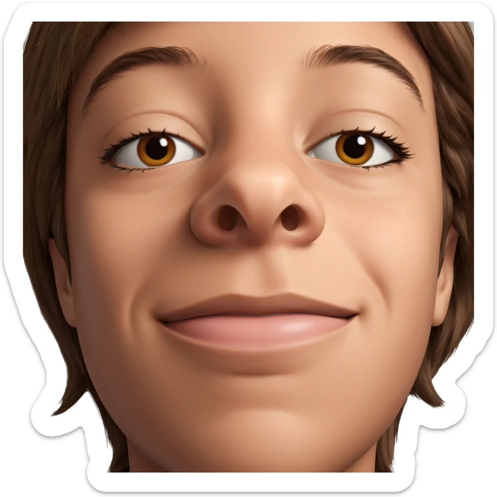 brown-haired girl in portrait sticker