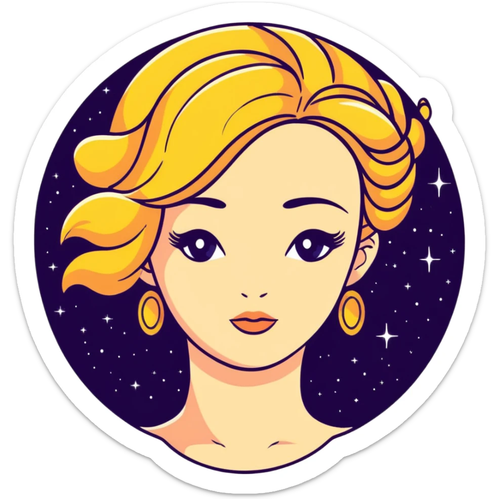 closeup head portrait of universe goddess Sophia with pretty perfect feminine attractive face, cosmic beauty with detailed delicate facial features, head only isolated, no body sticker