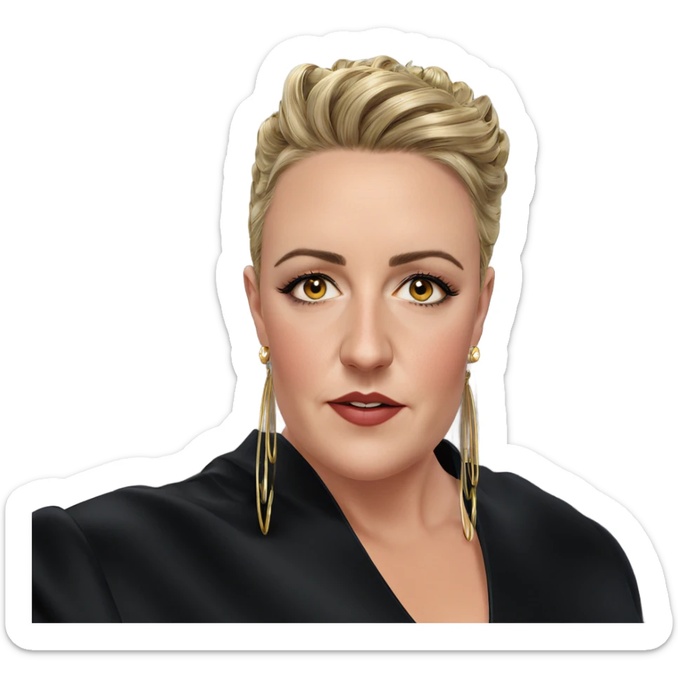 girl with stunning earrings sticker