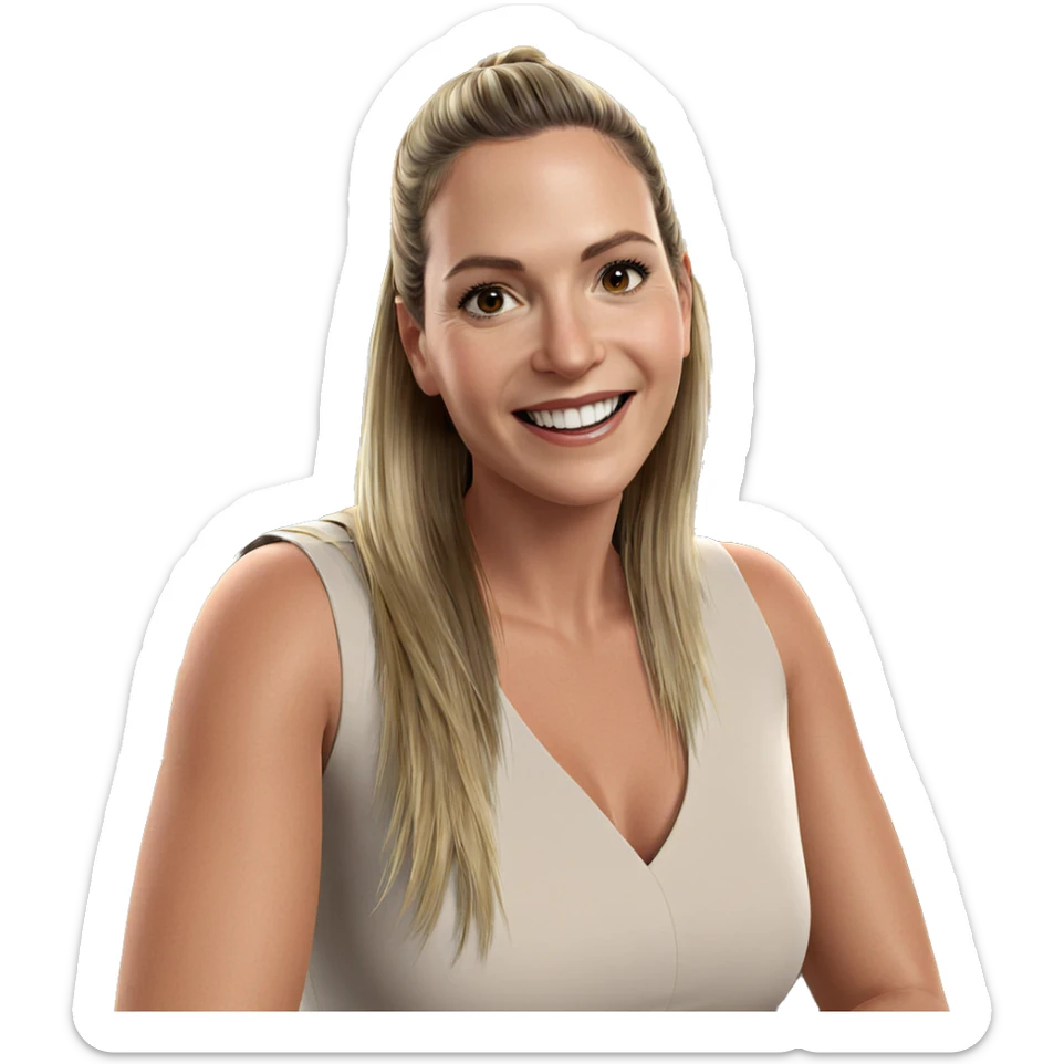 smiling girl in restaurant sticker