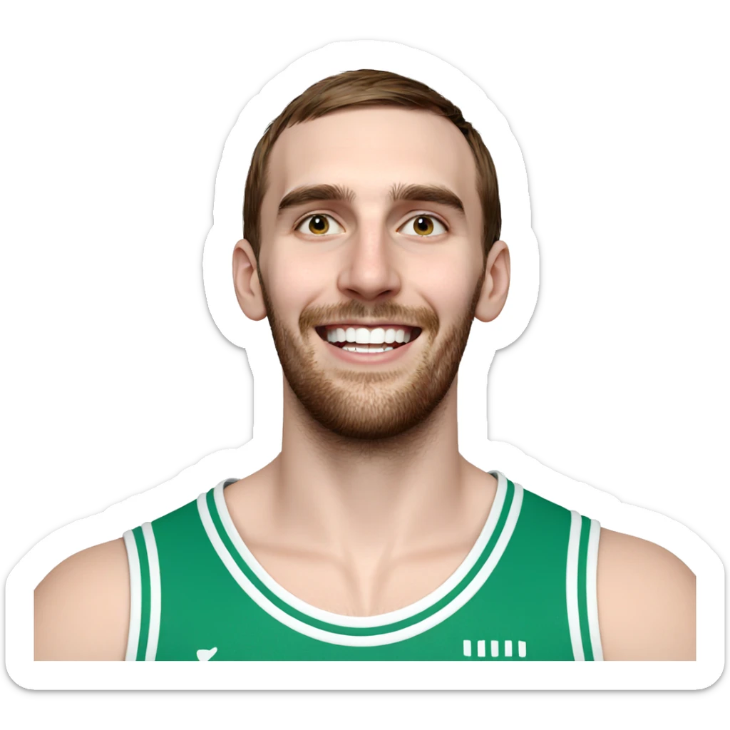 smiling boy with beard sticker