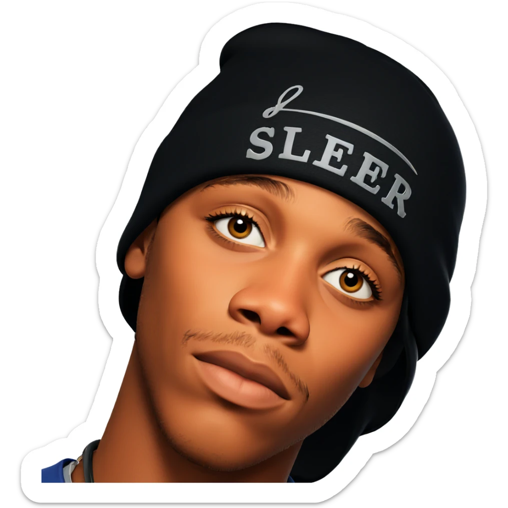 portrait of a boy in hat sticker