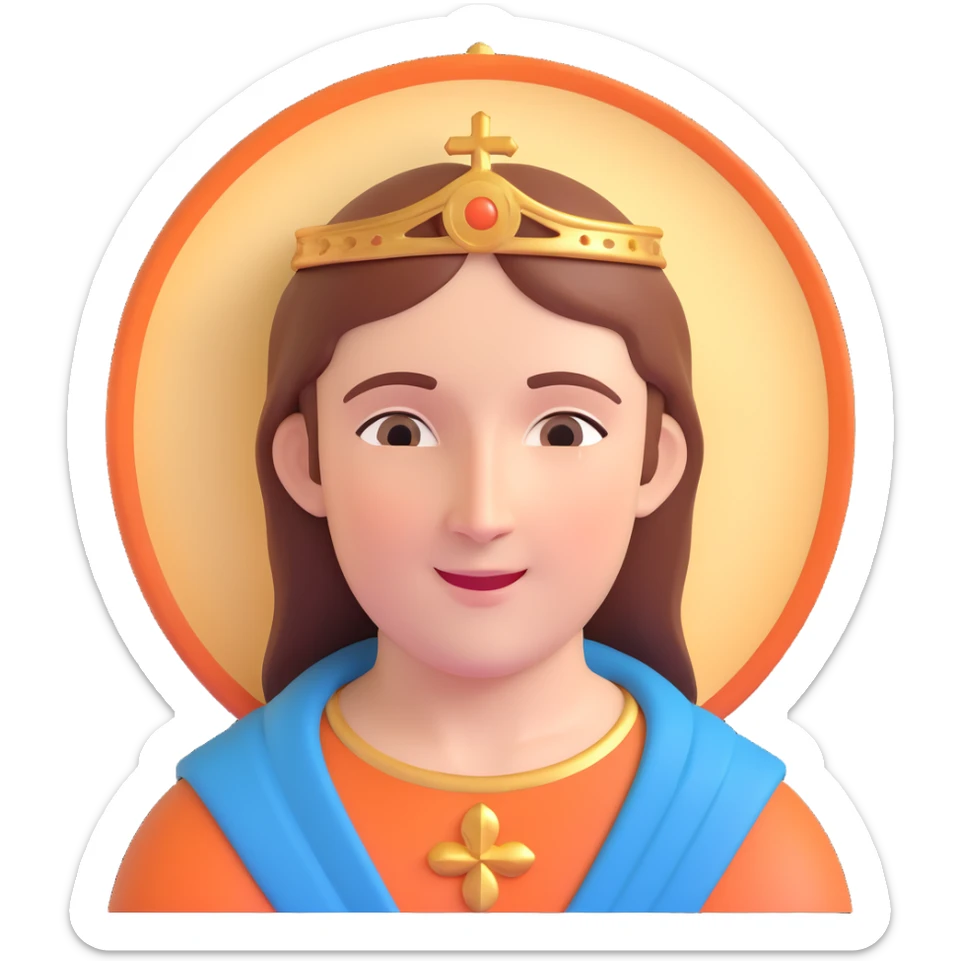 A wide face, radiant with joy, like the younger saint in a fresco sticker
