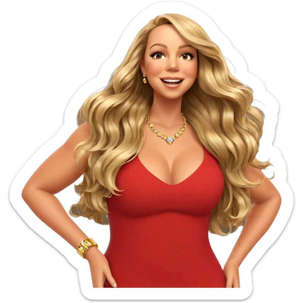 smiling girl in elegant dress sticker