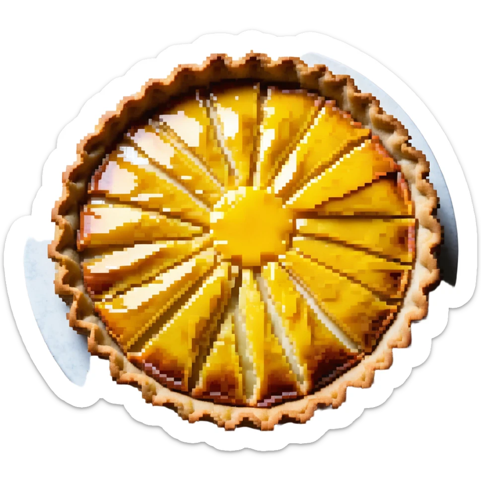 typical Portuguese pastry pastel de nata golden custard tart in a flaky crust sticker