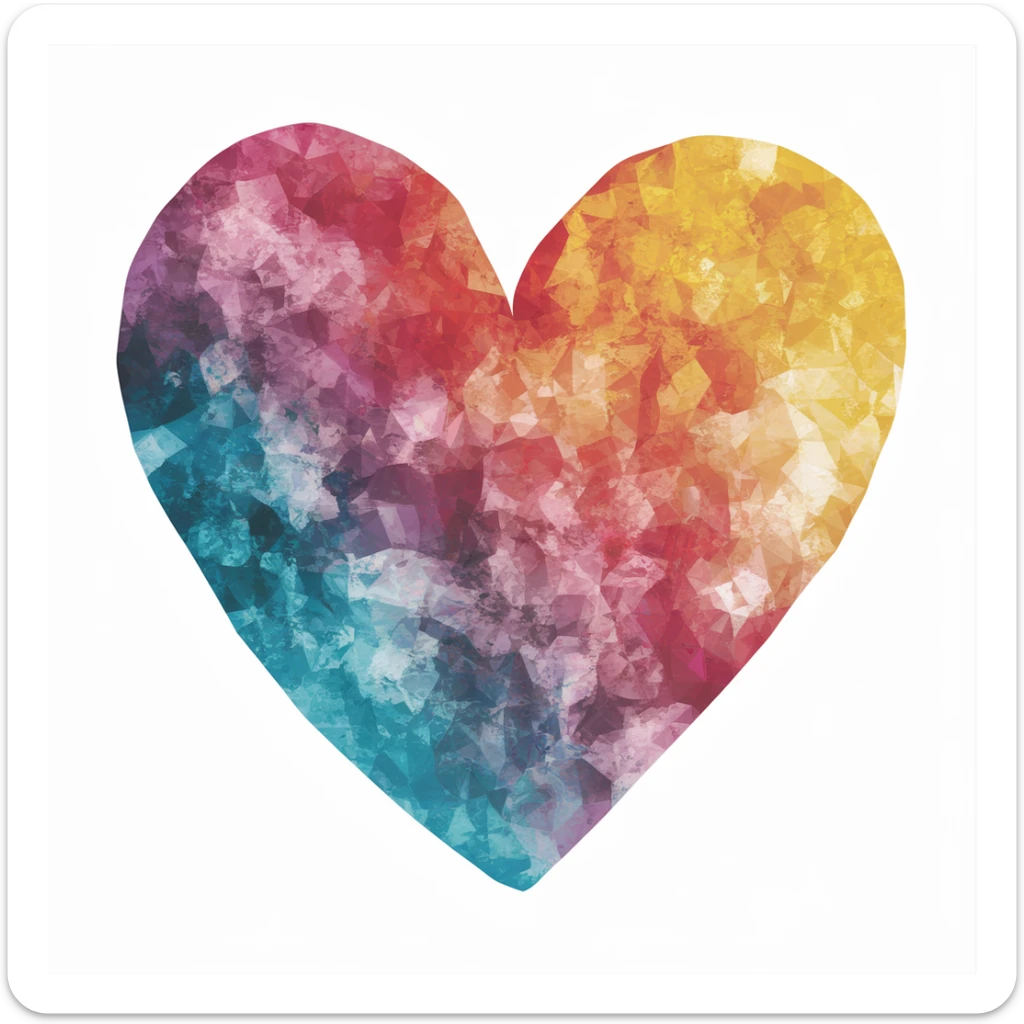 heart with a watercolor effect sticker