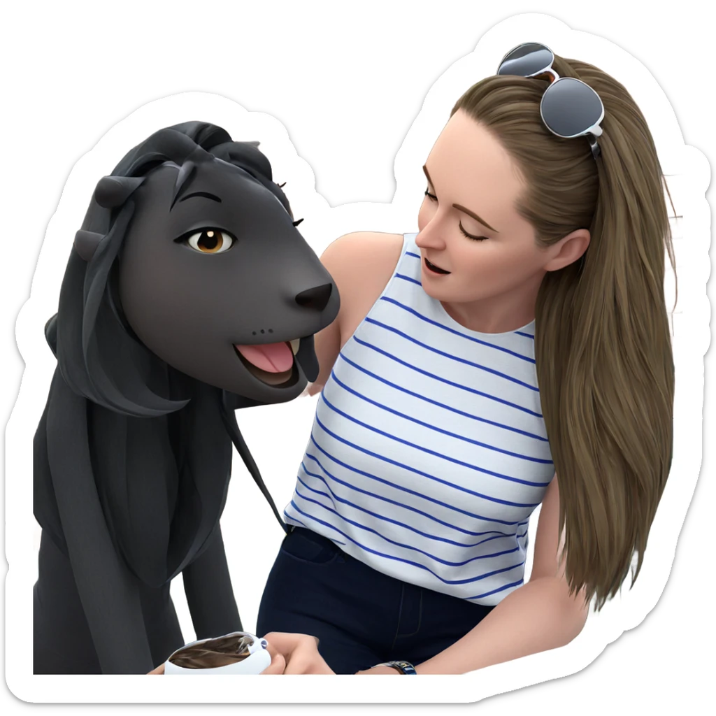 girl with striped shirt outdoors sticker