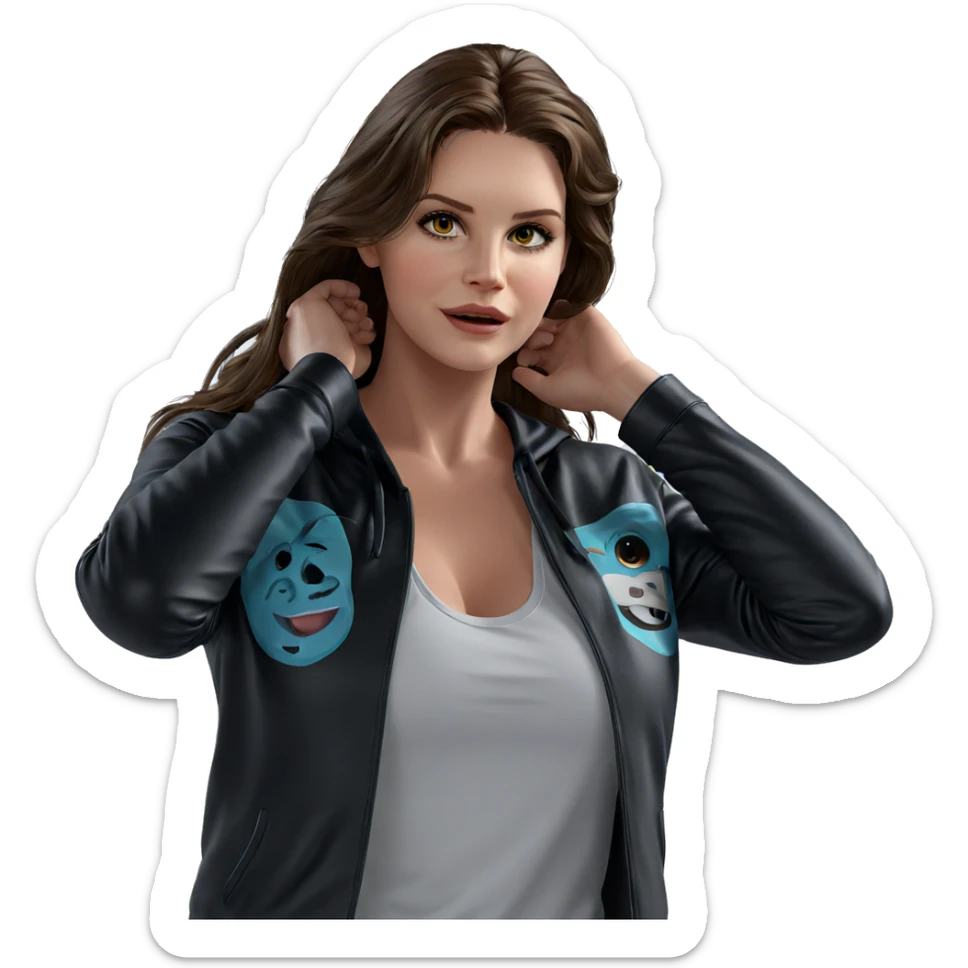 realistic portrait of girl sticker