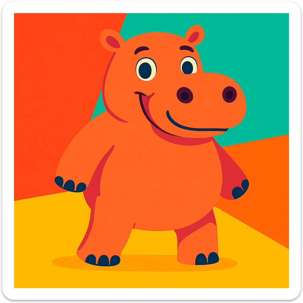 Hippo sticker