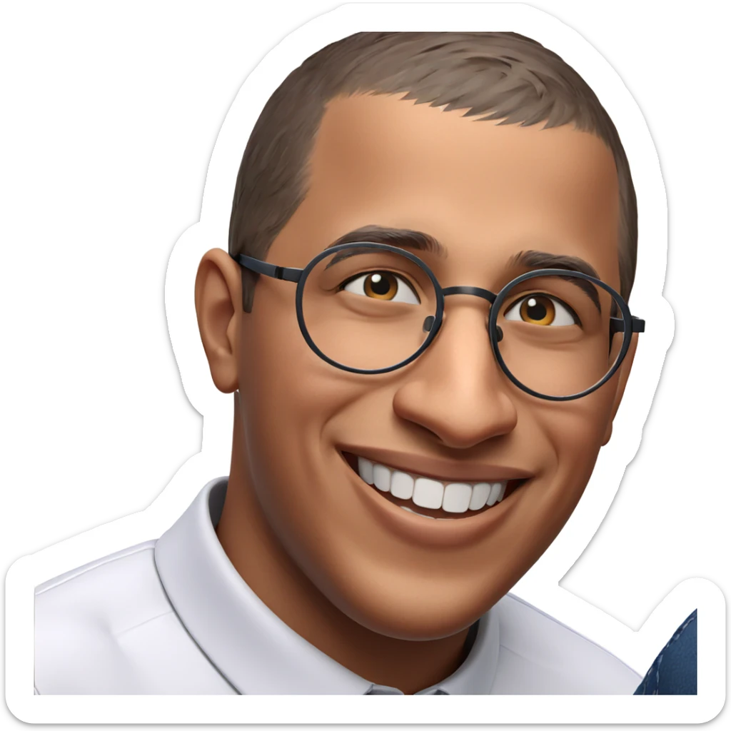 smiling boy in glasses portrait sticker