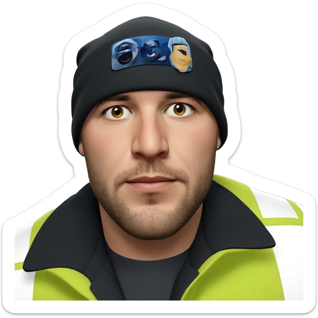 realistic male portrait with beard sticker