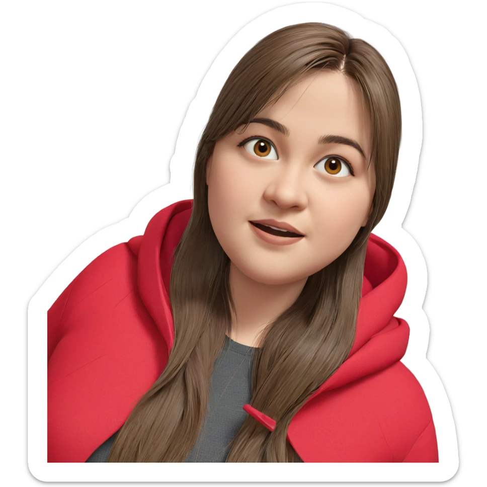 brown haired girl gazing sticker