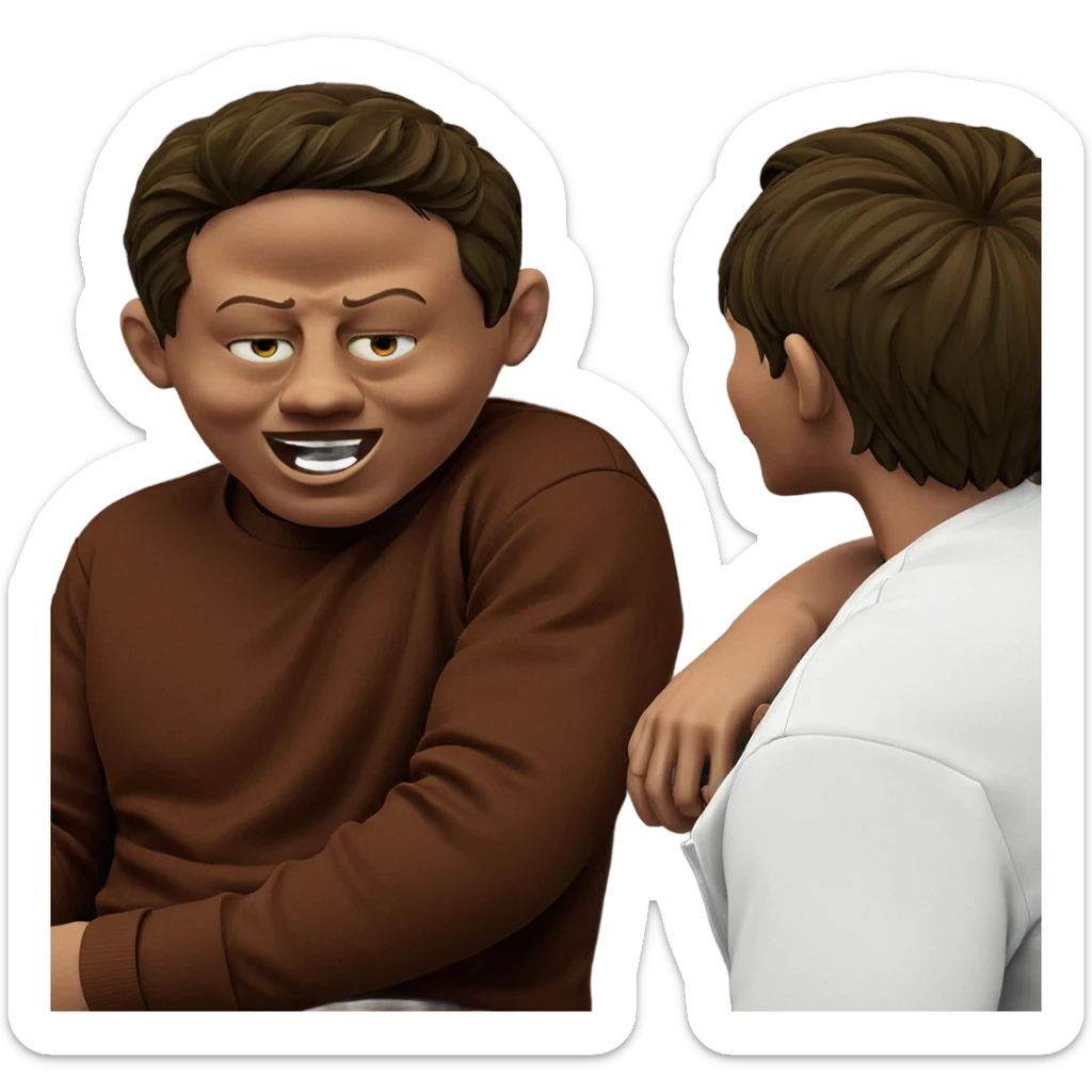 boys having fun together sticker