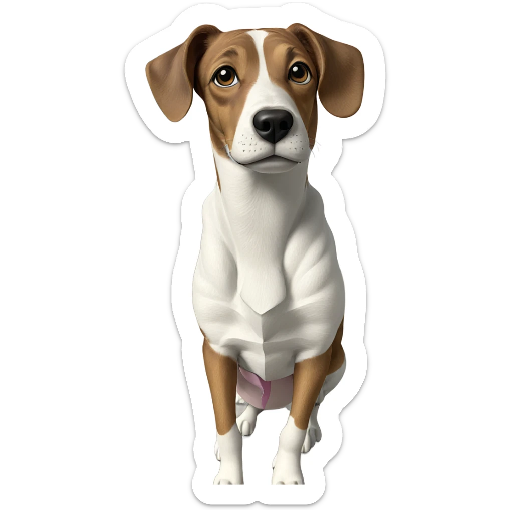 realistic indoor dog portrait sticker
