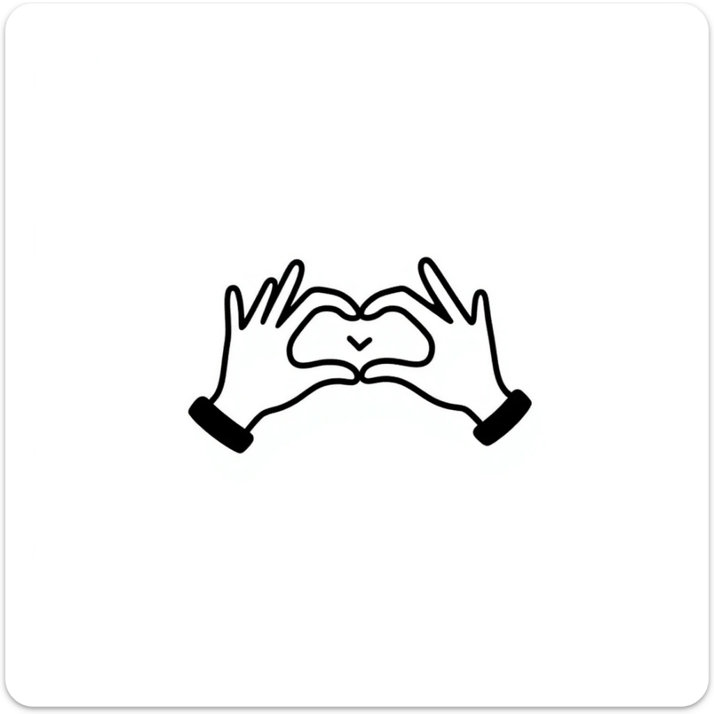 hands in the shape of the letter Z sticker