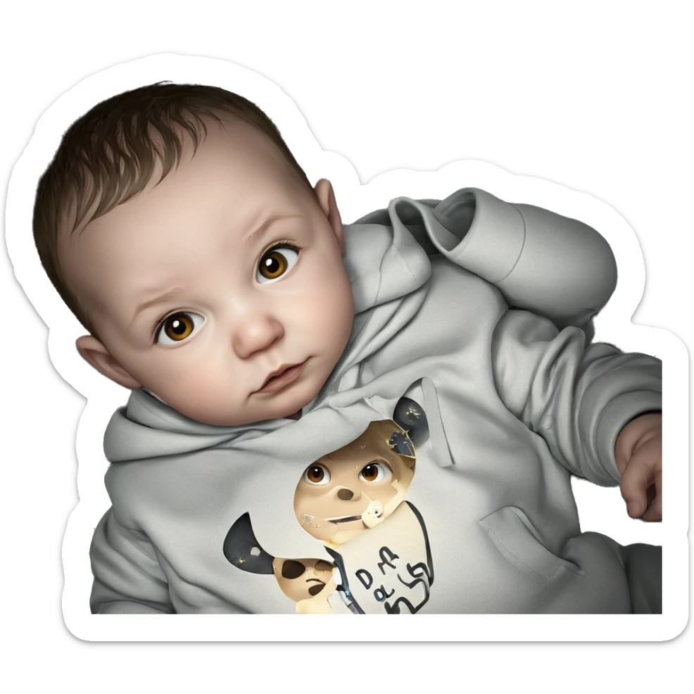 hooded boy under starry sky sticker