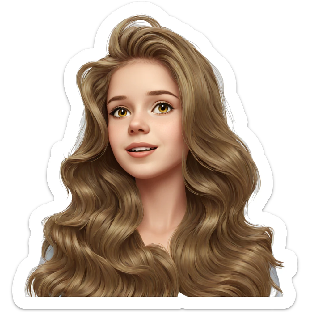 realistic portrait of girl sticker