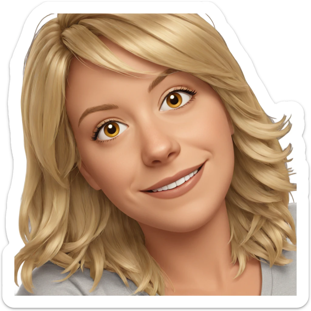 blonde girl portrait smiling sticker