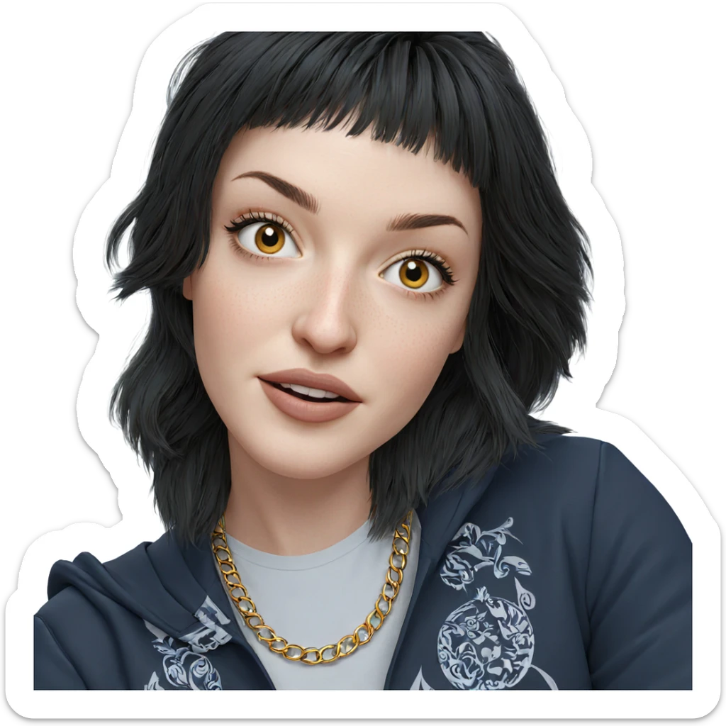 realistic portrait of girl sticker