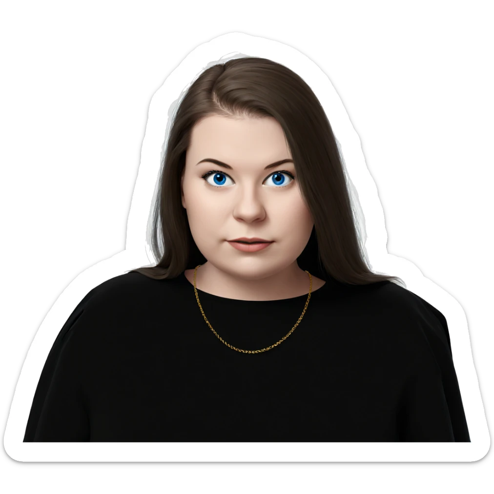 blue eyed girl in black sticker