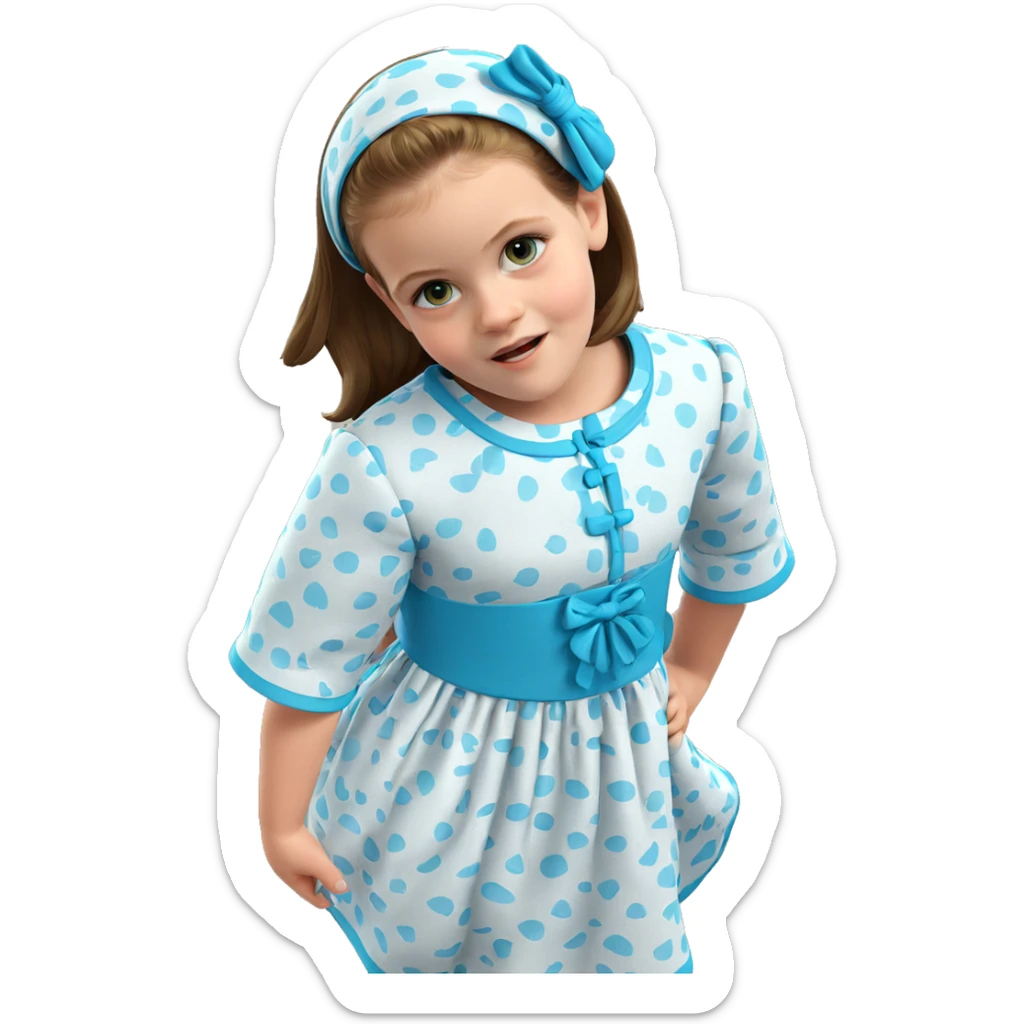 girl in dress from above sticker