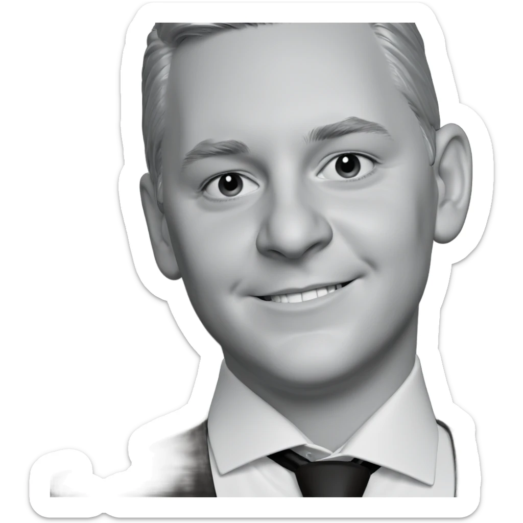 smiling boy in monochrome sticker