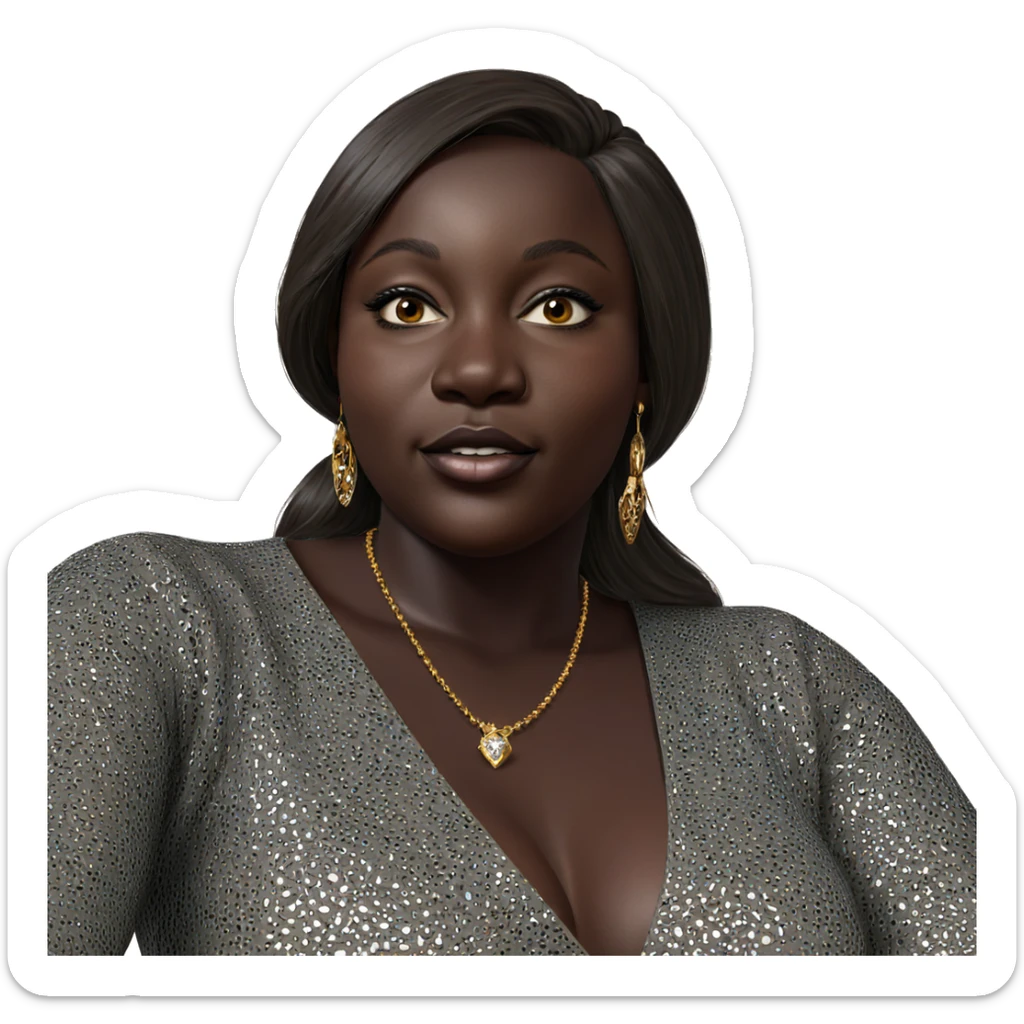 dark-skinned beauty with jewelry sticker