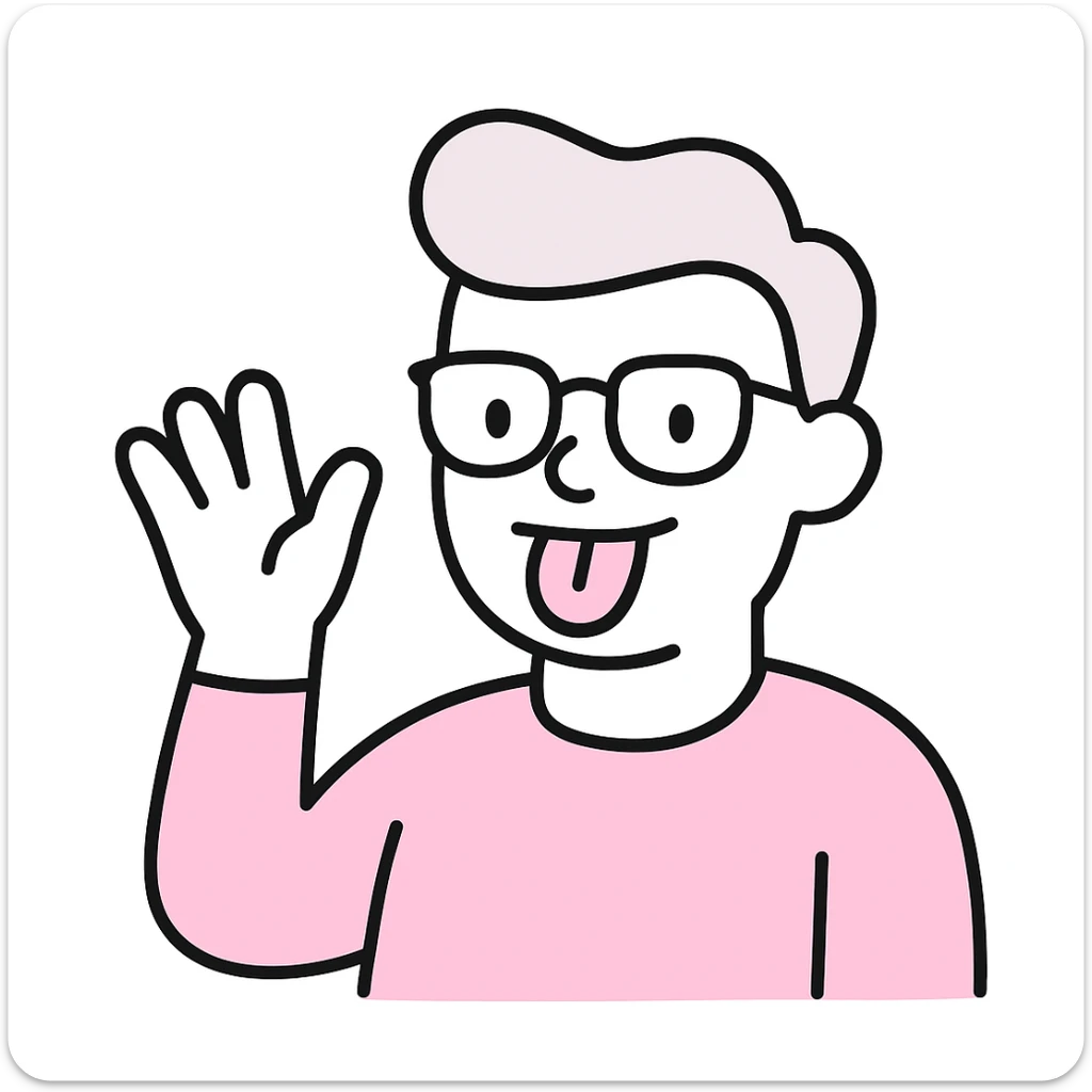 self-portrait in a pink color scheme, playful and expressive sticker