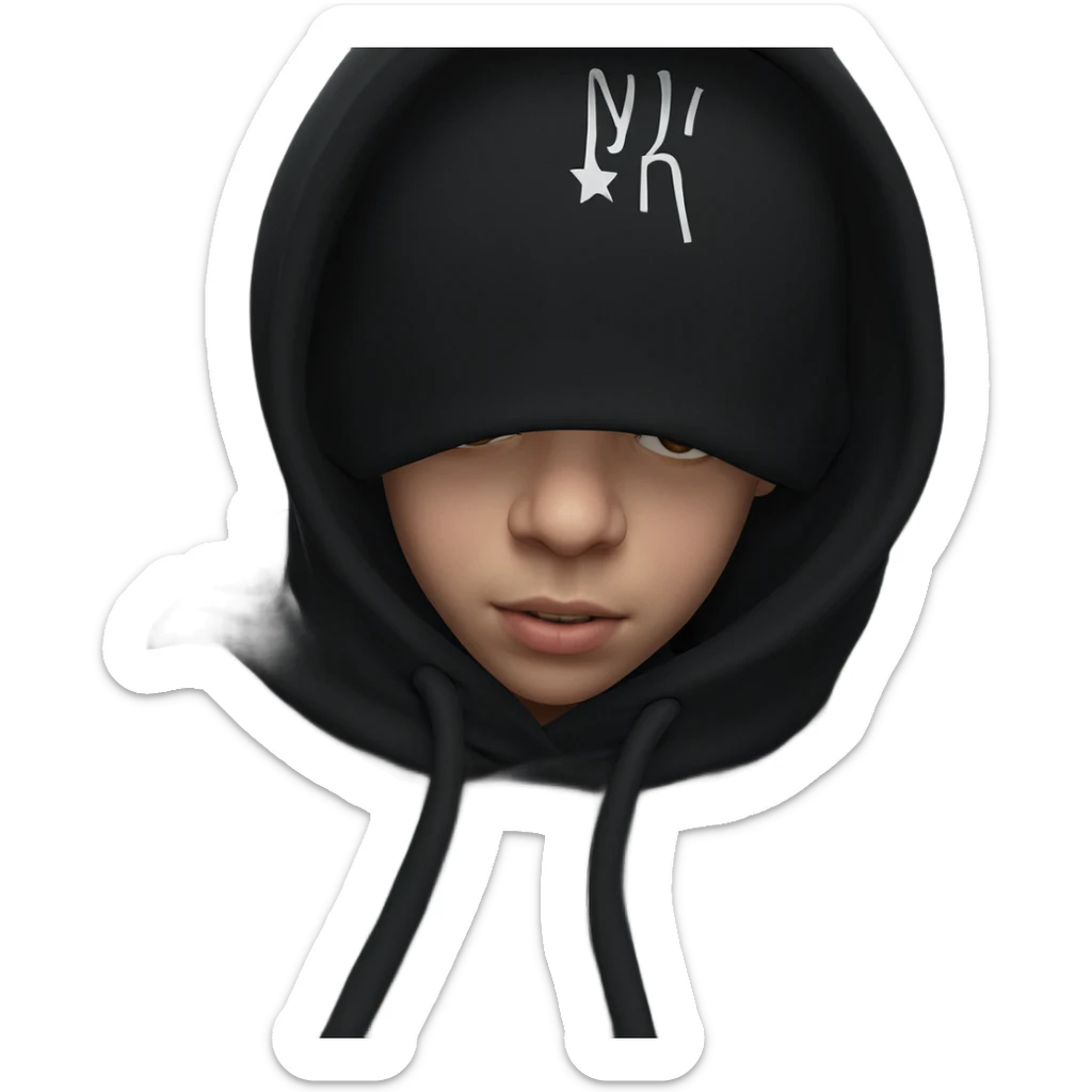 girl in hoodie portrait sticker