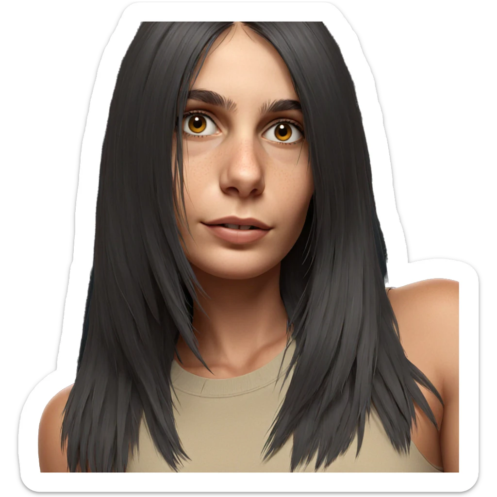 realistic portrait of girl sticker