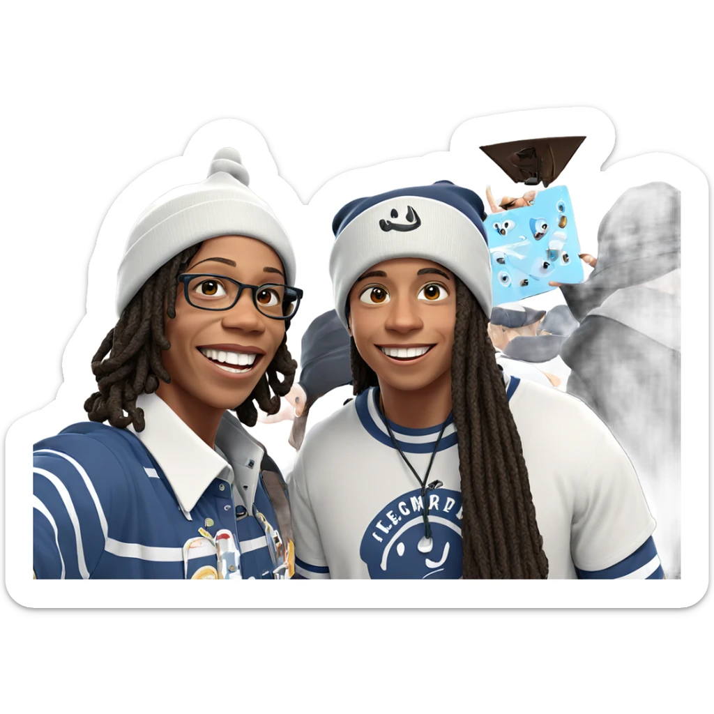 smiling boys wearing hats sticker