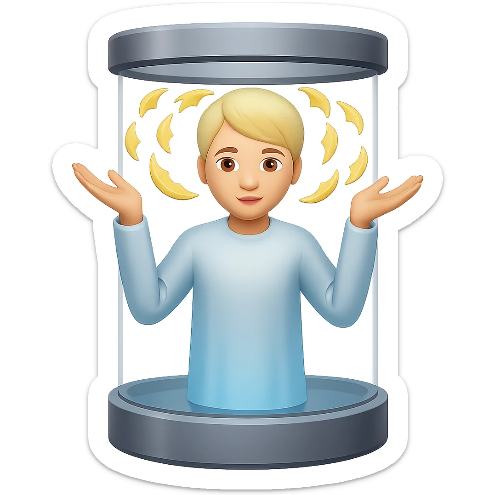 Add a teleportation machine to the teleportation emoji in the style of emoji with transparent background. sticker