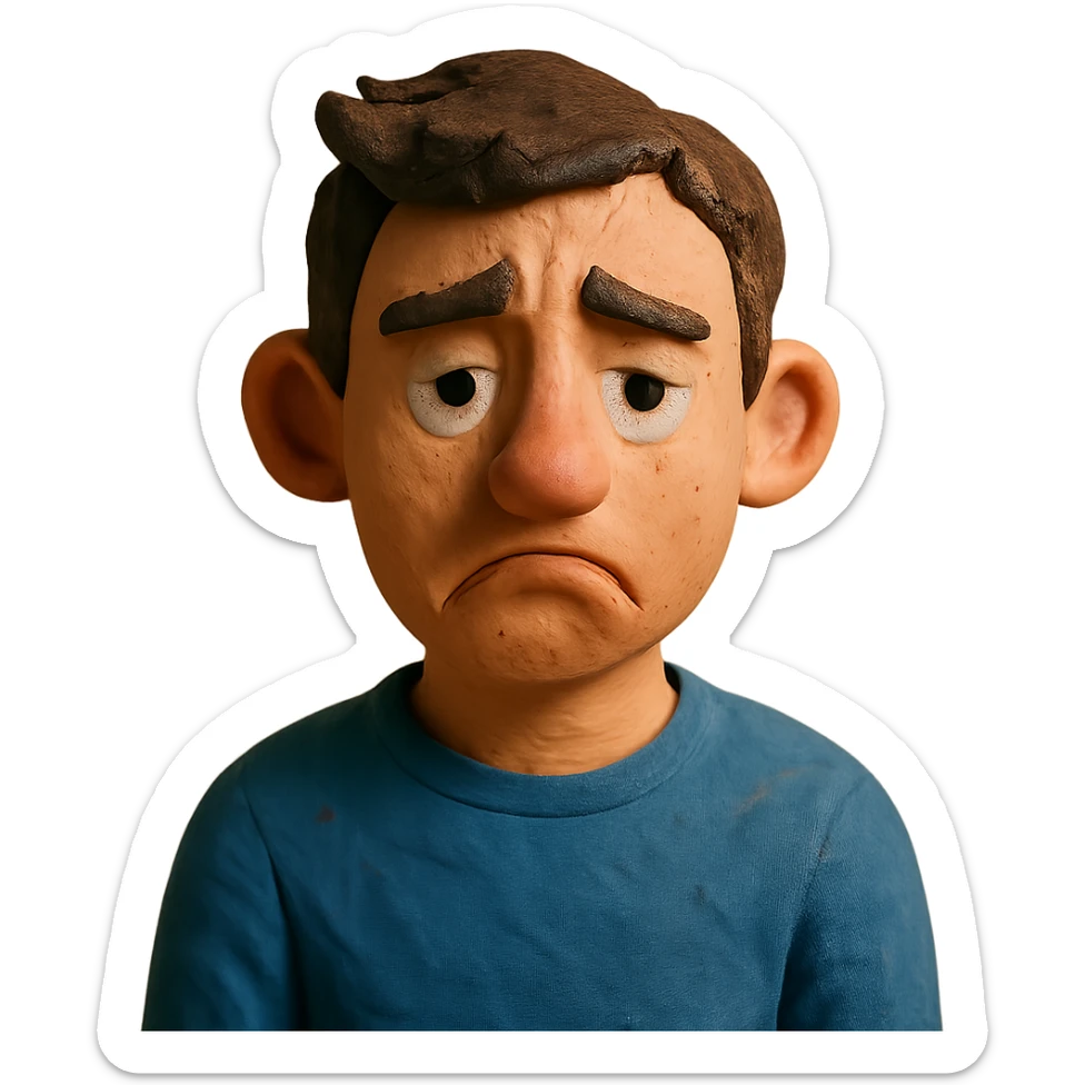 disappointed young man sticker