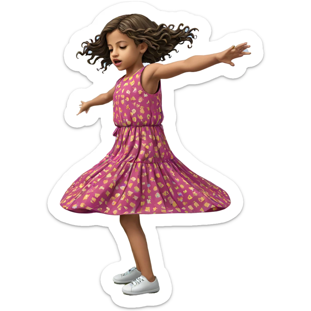 child in dress with arms outstretched sticker