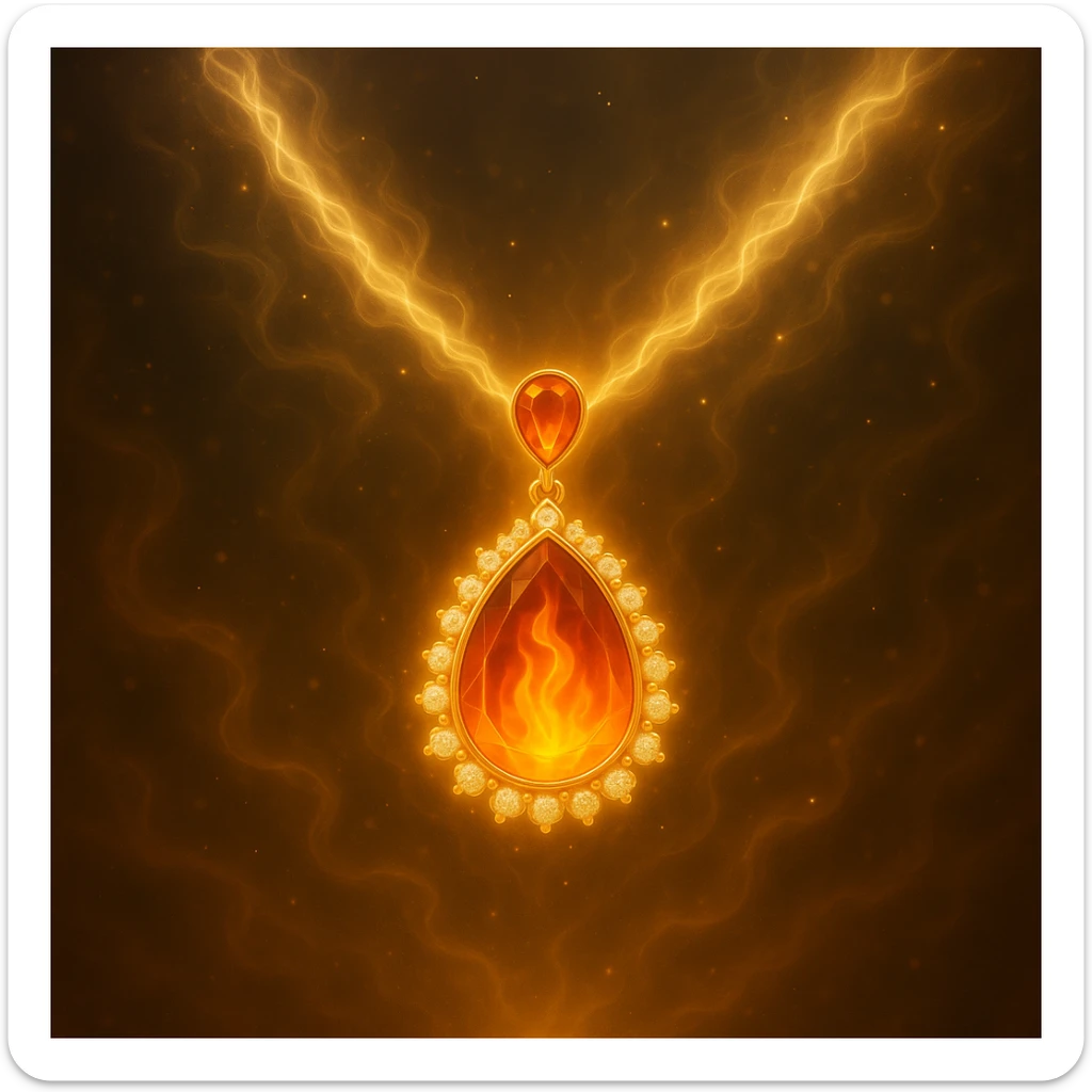 Make the necklace floating and ethereal, with a glowing aura sticker