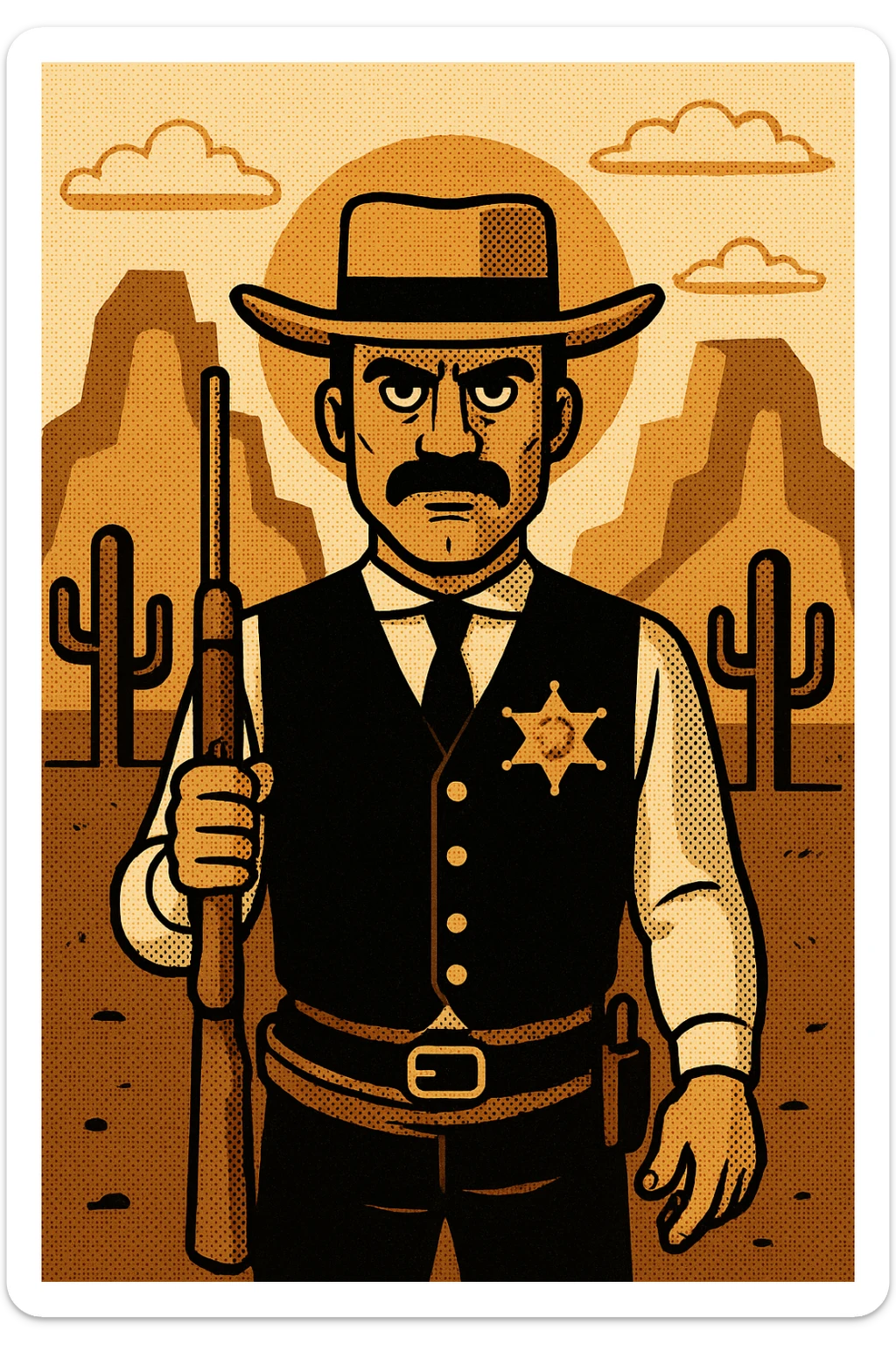 Make a copy of this image with the sheriff facing front sticker