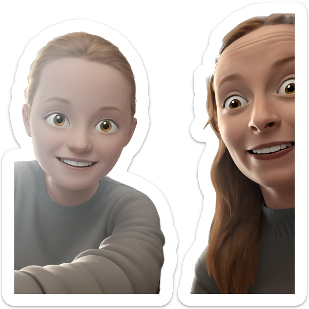 smiling girl in sweater sticker