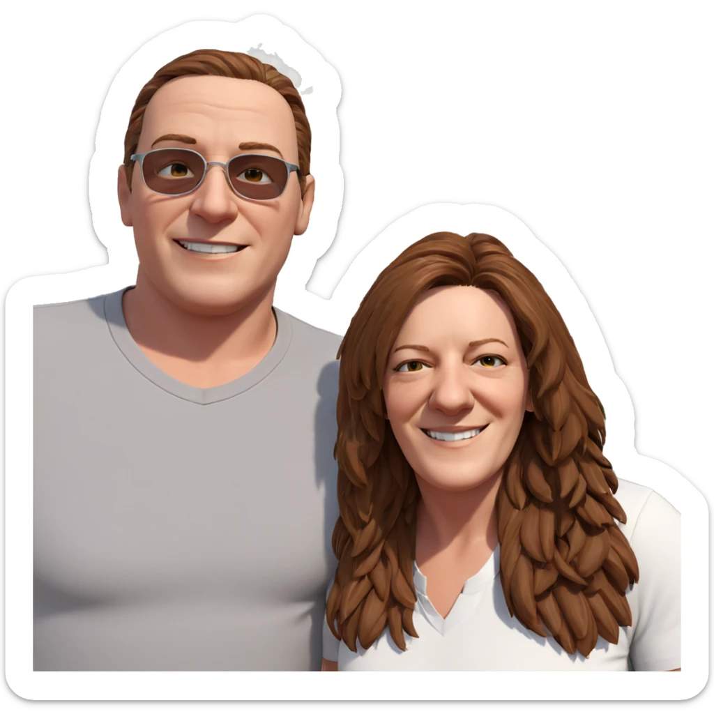 boys enjoying sunny day sticker