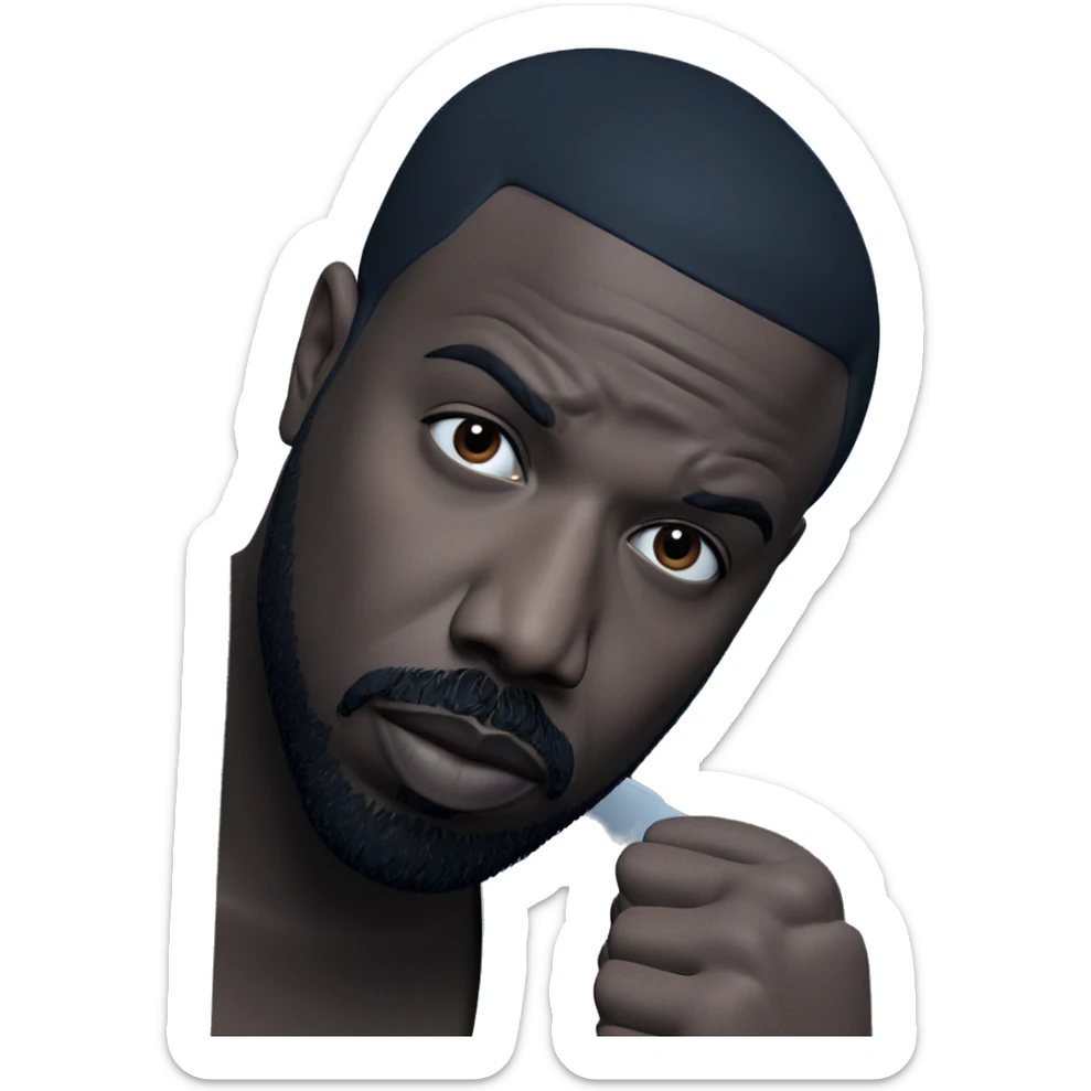 bald man with beard sticker