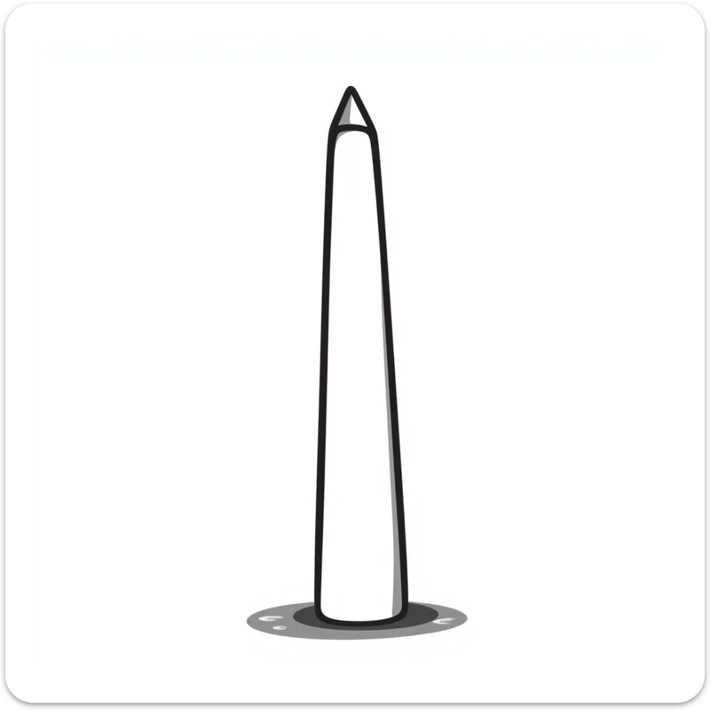 The Obelisk of Buenos Aires, a tall white stone monument with a pointed top, standing alone, iconic landmark of Argentina sticker