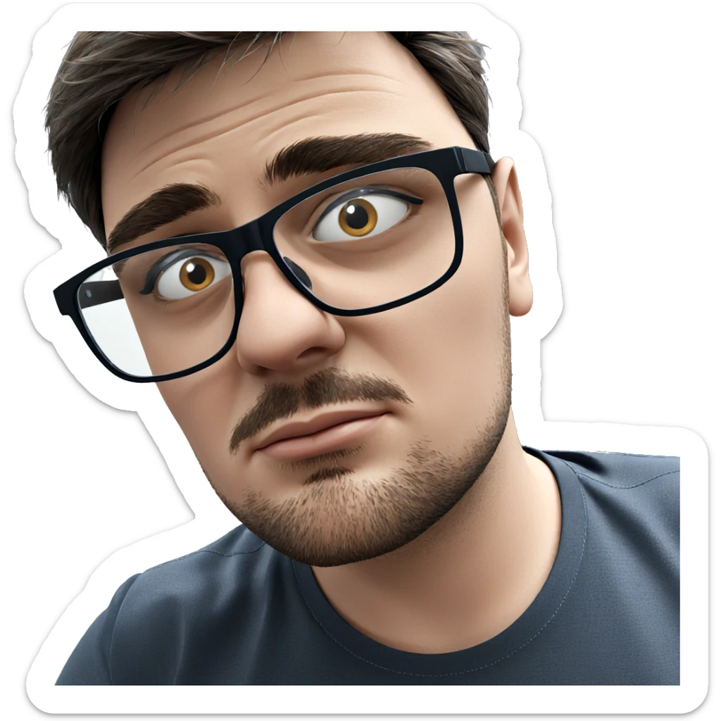 male portrait with glasses sticker