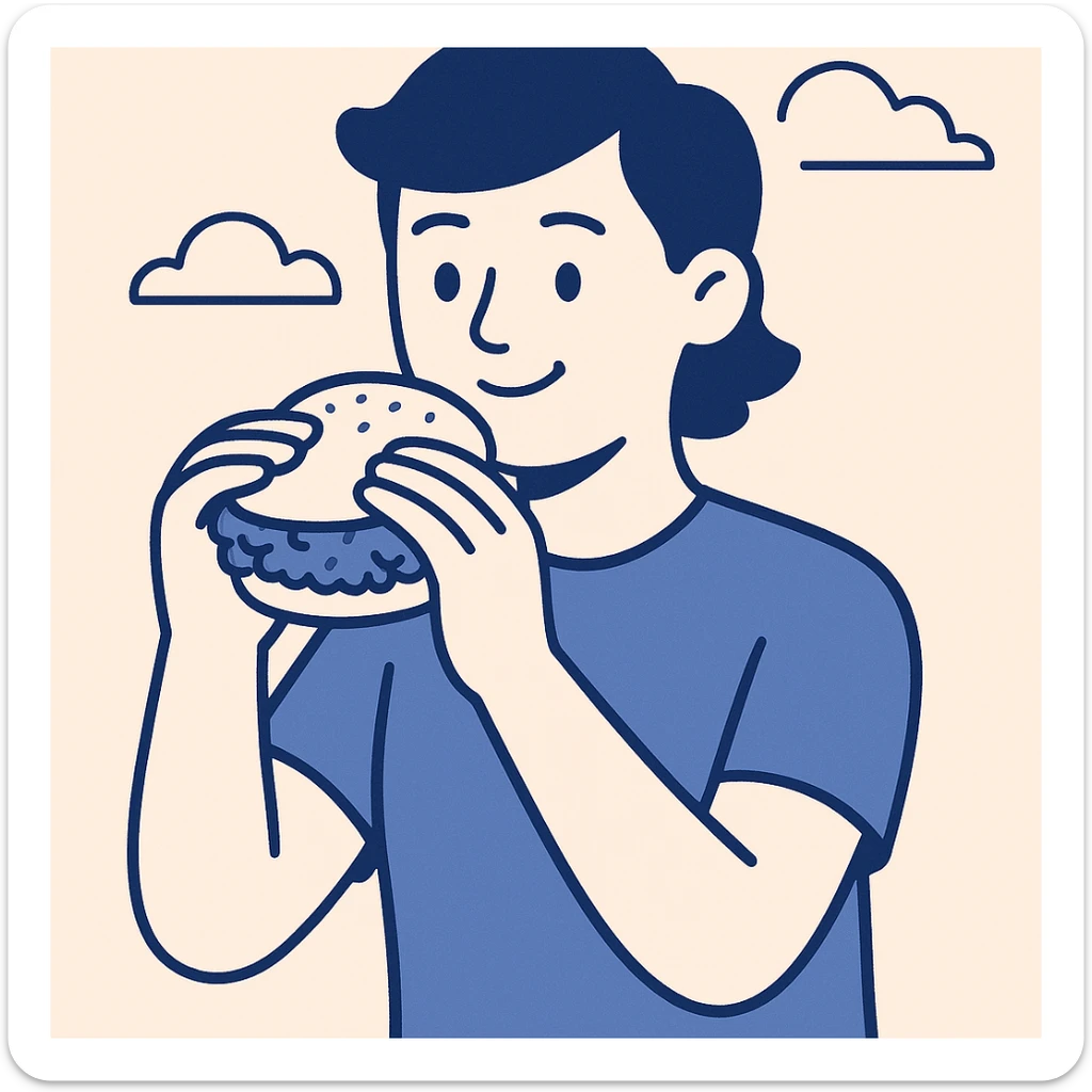 person eating sloppy joe sticker