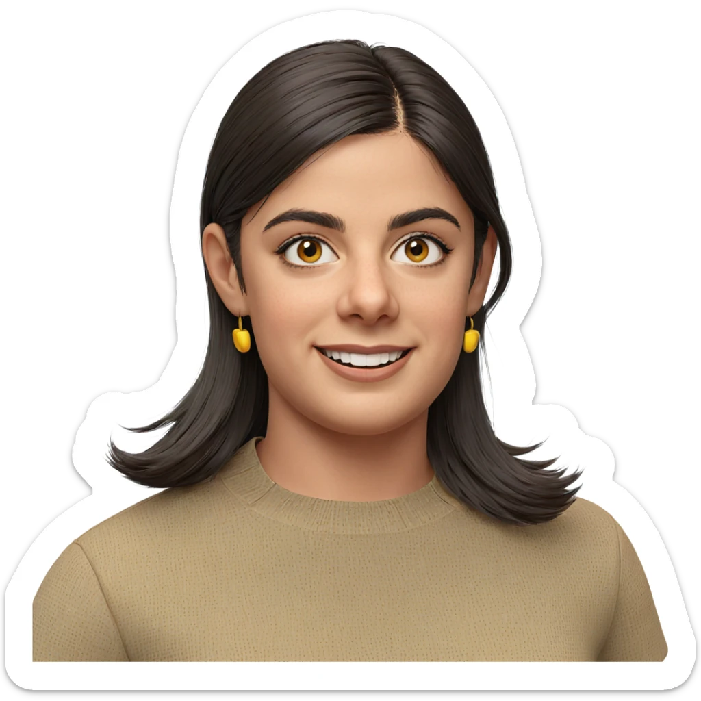 smiling girl in simple shirt sticker